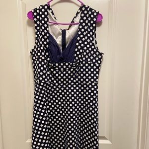 Pin up polka dot dress blue and white.